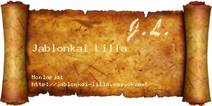 Jablonkai Lilla névjegykártya