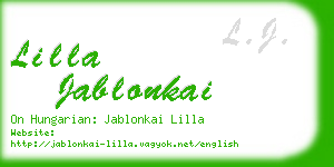 lilla jablonkai business card